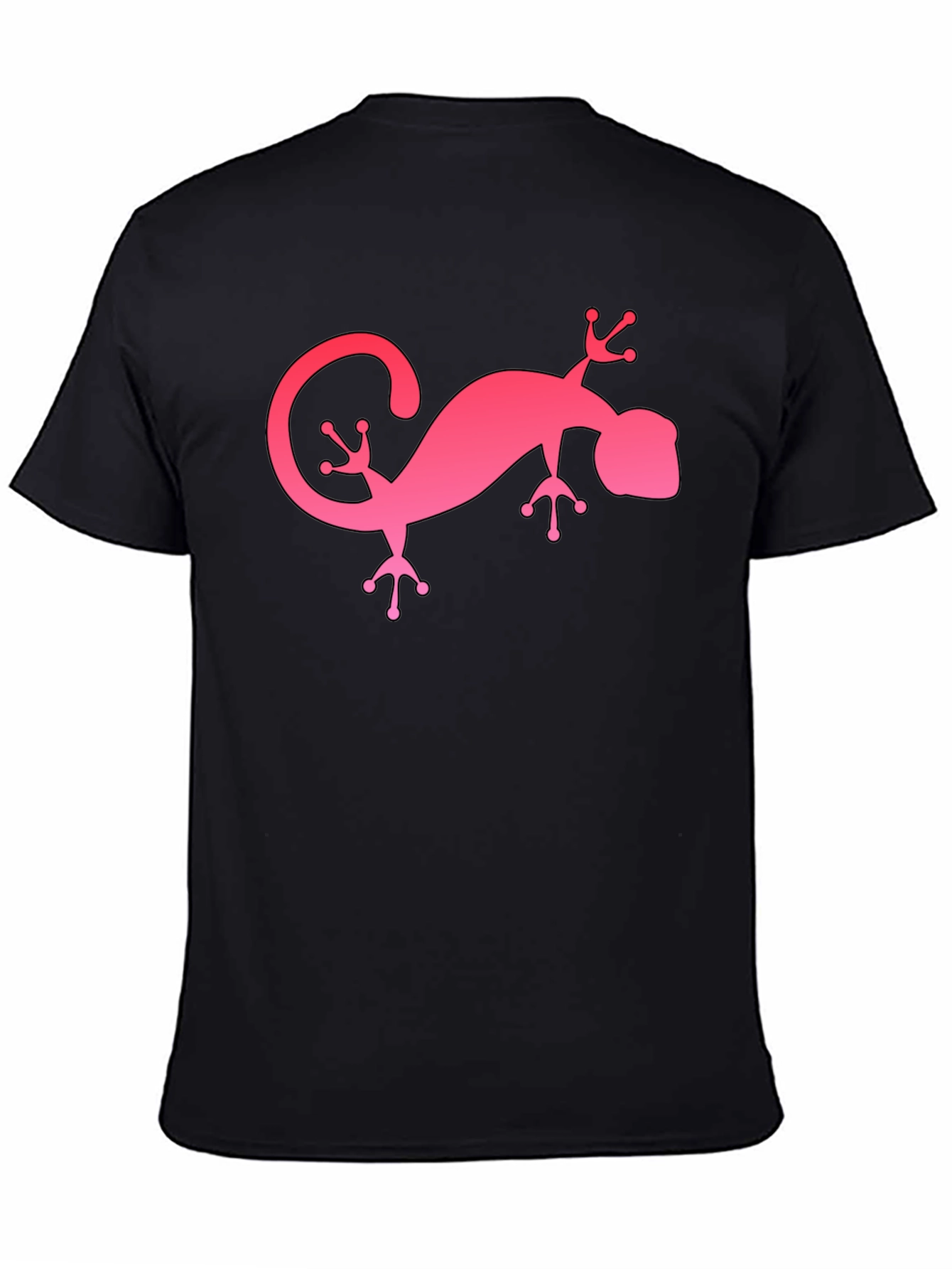 Pink Gecko Graphic Black T-Shirt