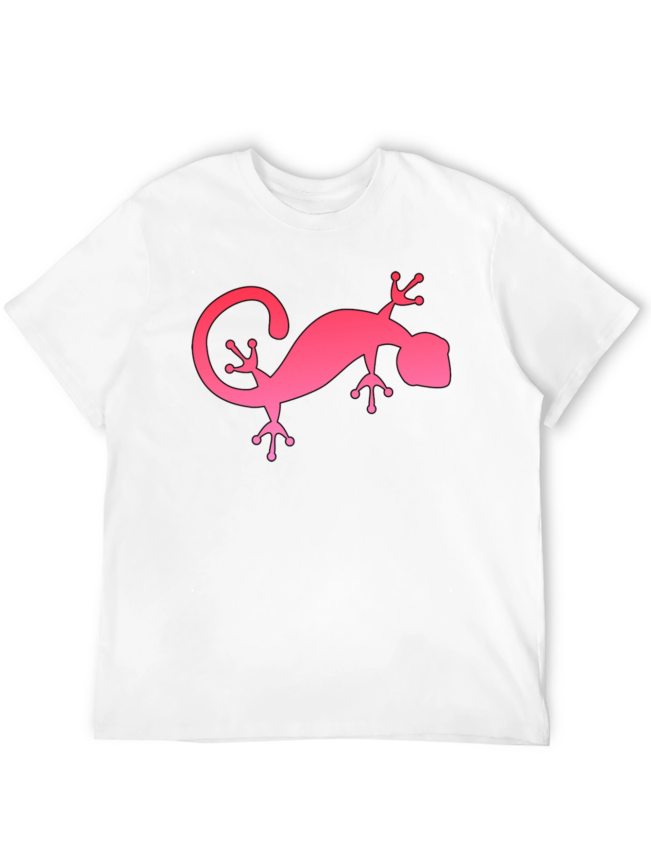Pink Gecko Graphic Black T-Shirt