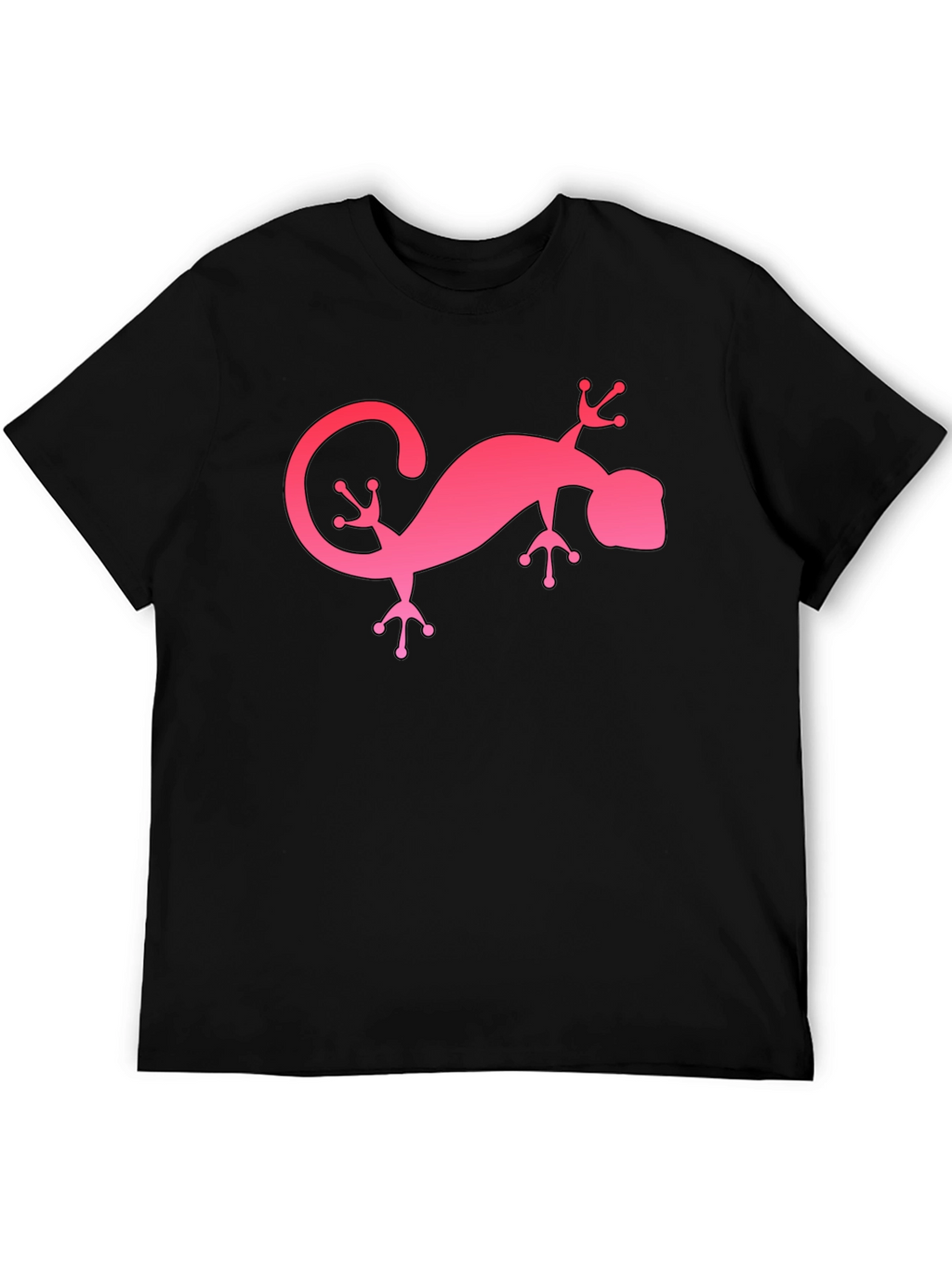 Pink Gecko Graphic Black T-Shirt