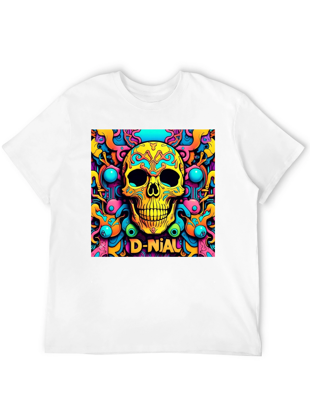 Psychedelic Skull Graphic Tee - D-Nial Design