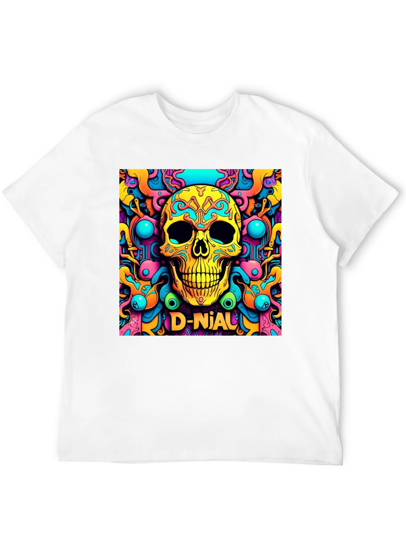 Psychedelic Skull Graphic Tee - D-Nial Design