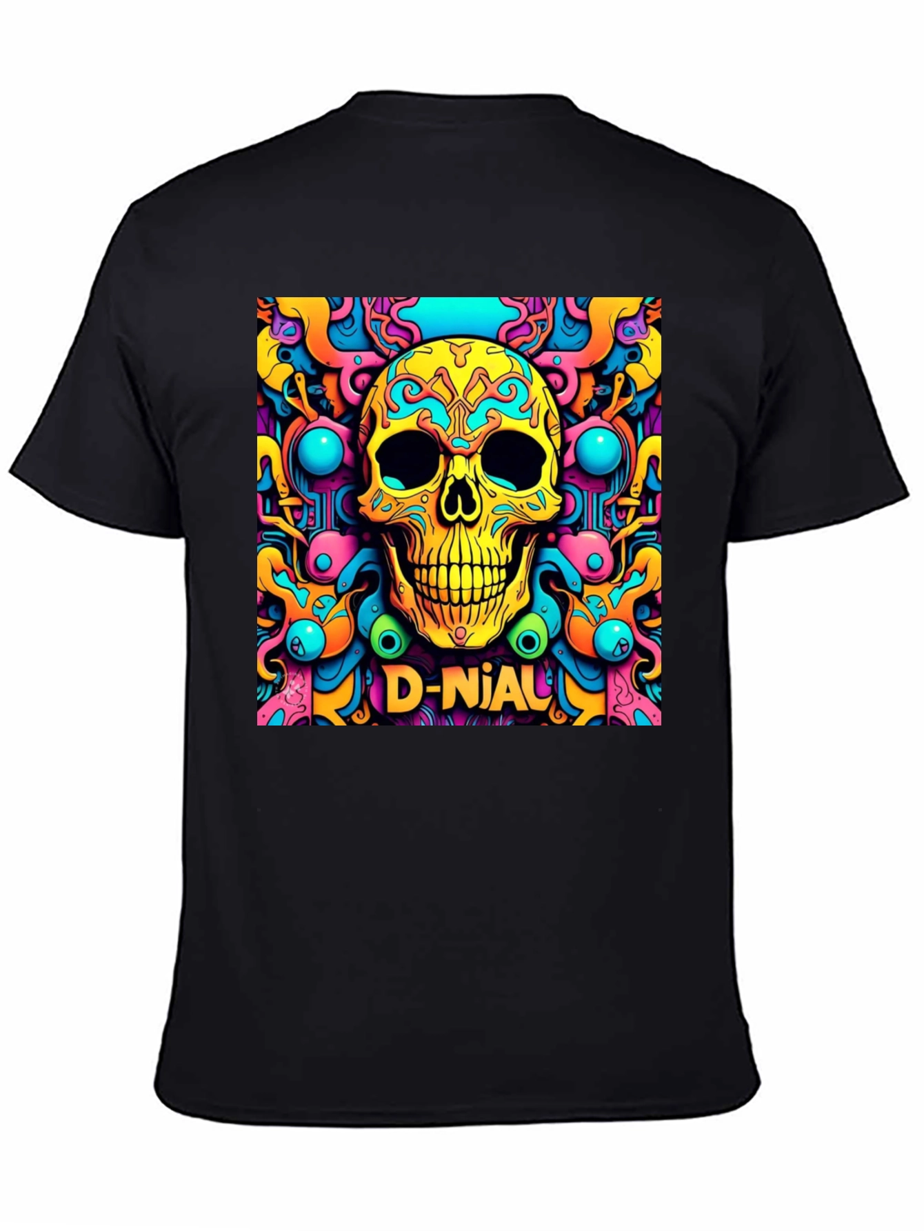 Psychedelic Skull Graphic Tee - D-Nial Design