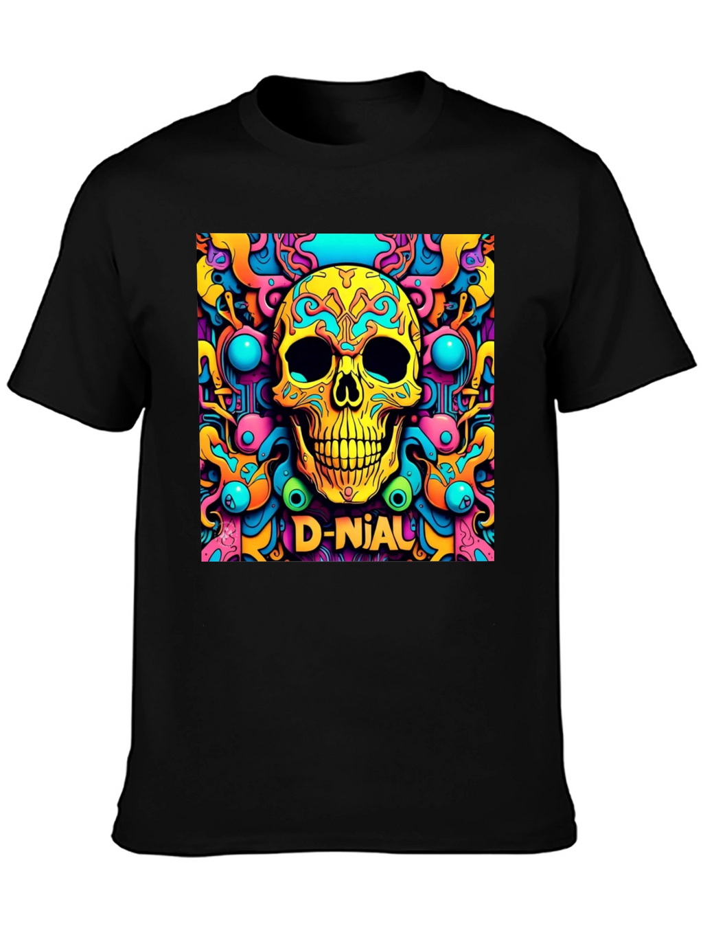 Psychedelic Skull Graphic Tee - D-Nial Design
