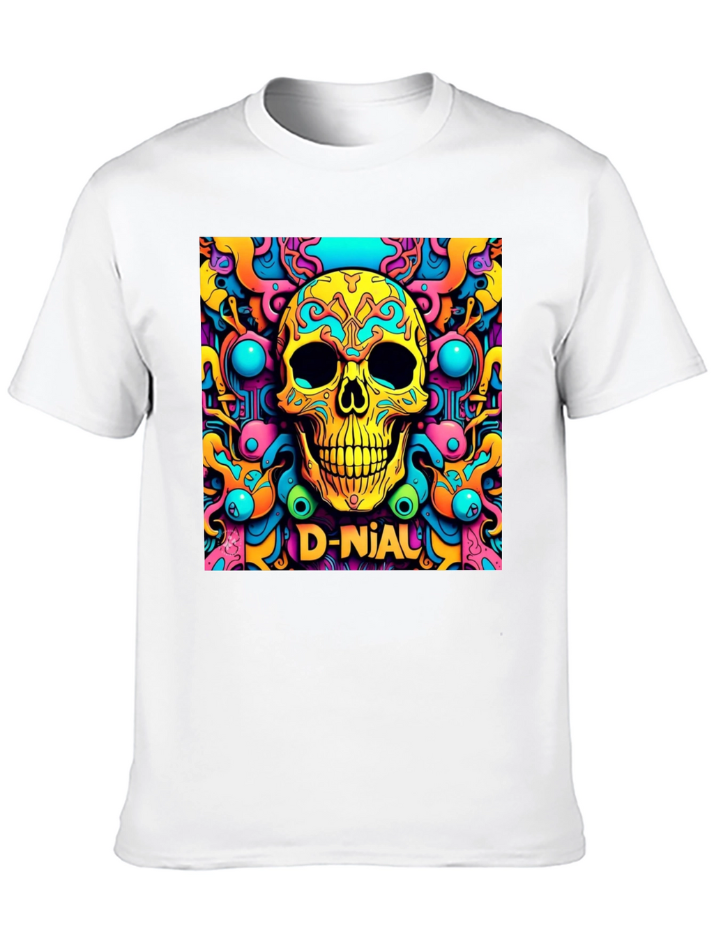 Psychedelic Skull Graphic Tee - D-Nial Design