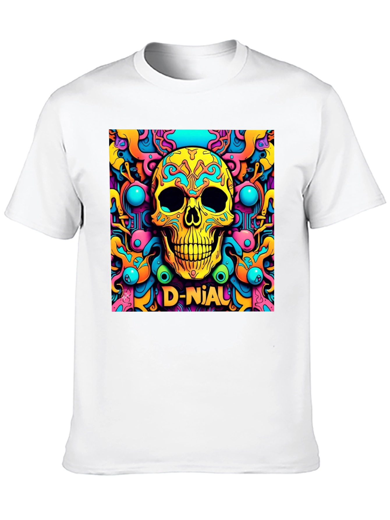 Psychedelic Skull Graphic Tee - D-Nial Design