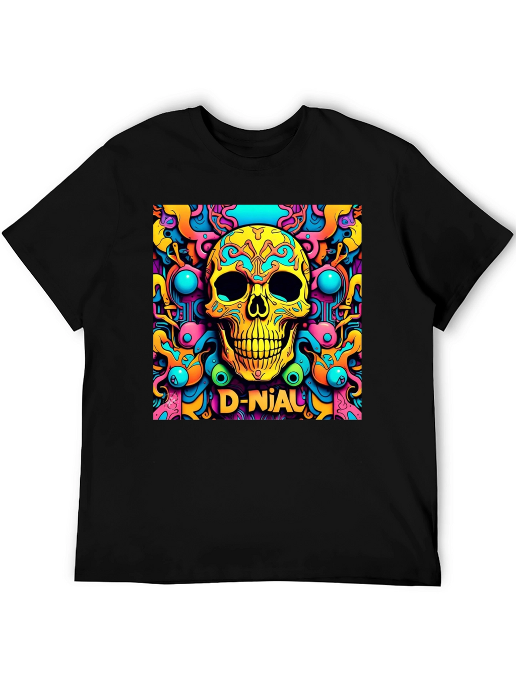 Psychedelic Skull Graphic Tee - D-Nial Design