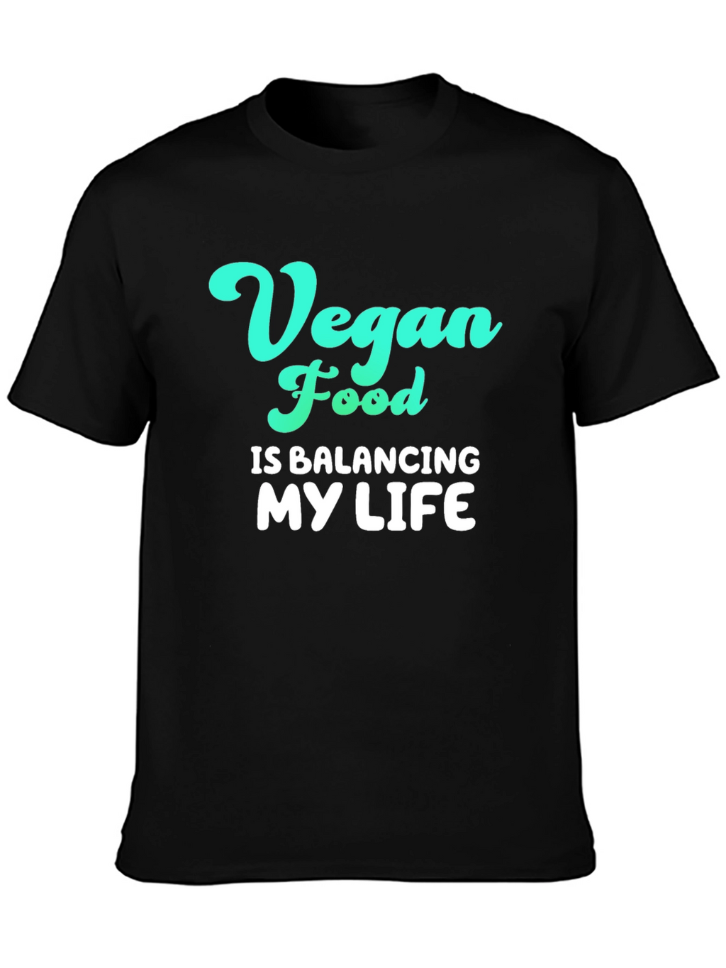Vegan Food Balancing Life Graphic Tee - Black