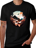 Nature Vista Graphic Tee -  Comfortable Black Shirt