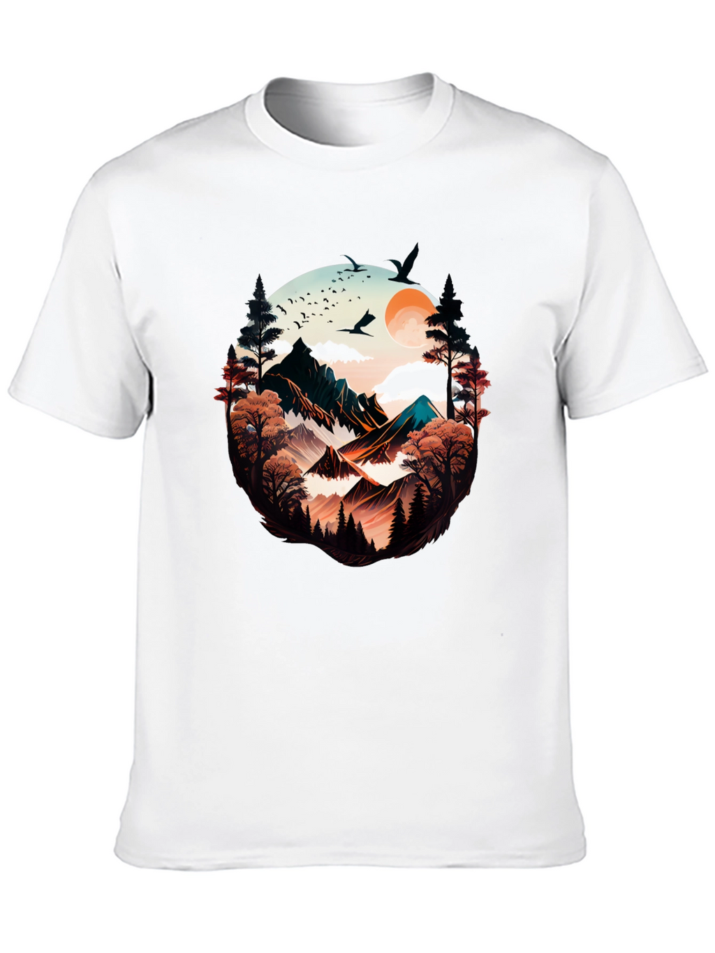 Nature Vista Graphic Tee -  Comfortable Black Shirt