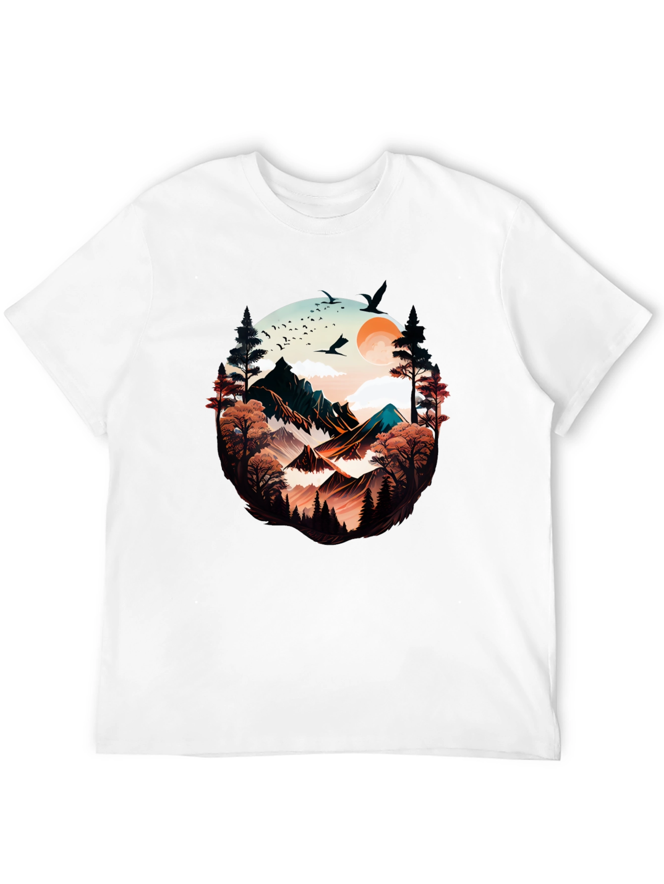 Nature Vista Graphic Tee -  Comfortable Black Shirt