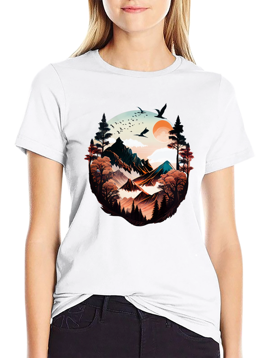 Nature Vista Graphic Tee -  Comfortable Black Shirt