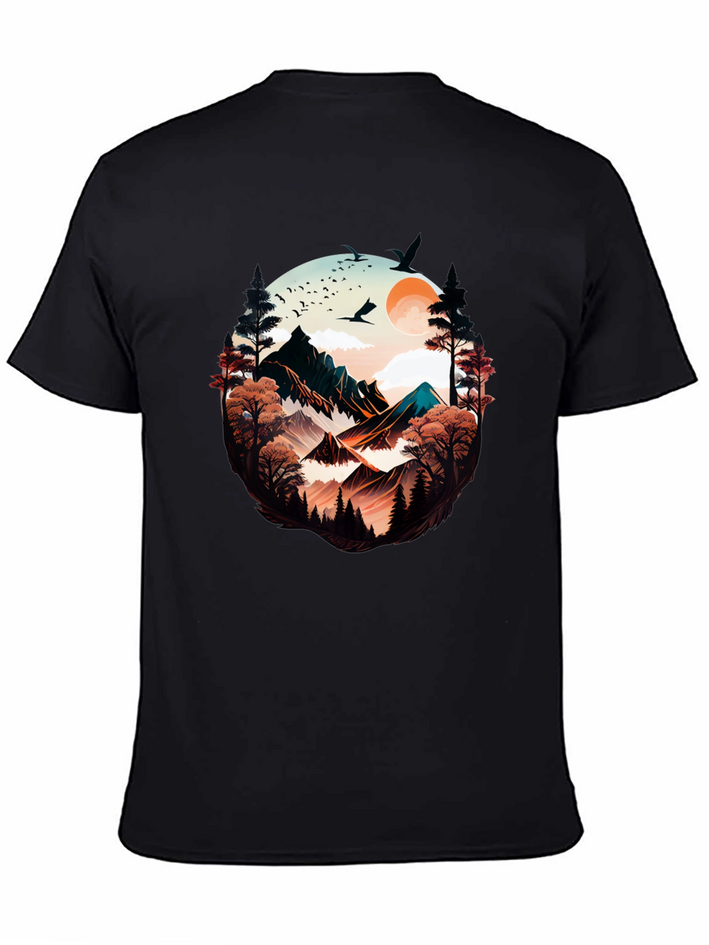 Nature Vista Graphic Tee -  Comfortable Black Shirt