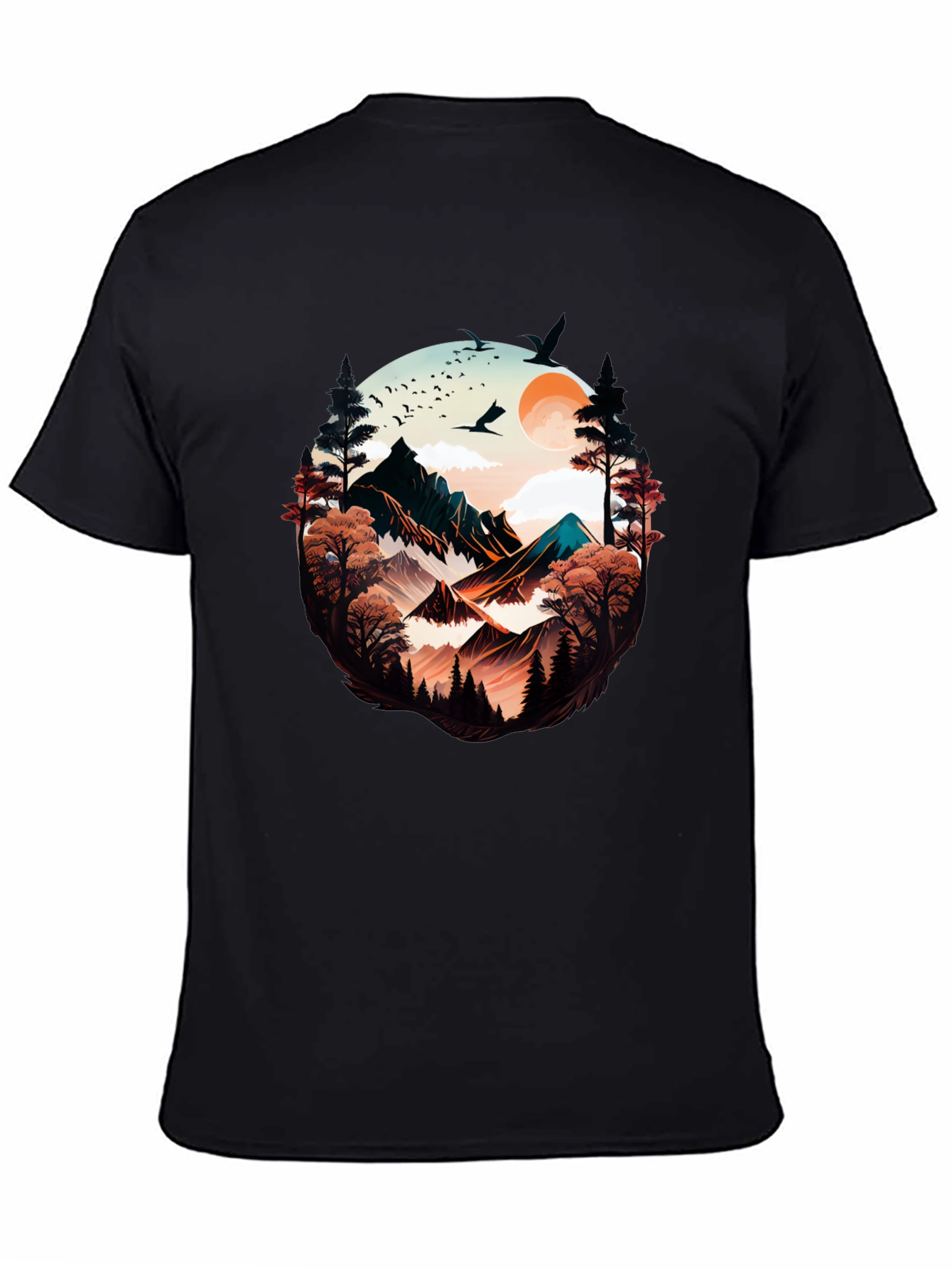 Nature Vista Graphic Tee -  Comfortable Black Shirt