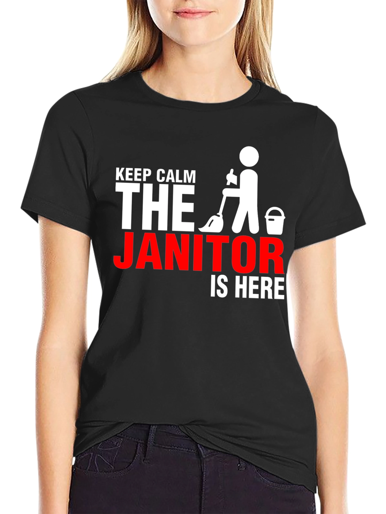 Keep Calm Janitor T-Shirt - Novelty Cleaning Crew Apparel