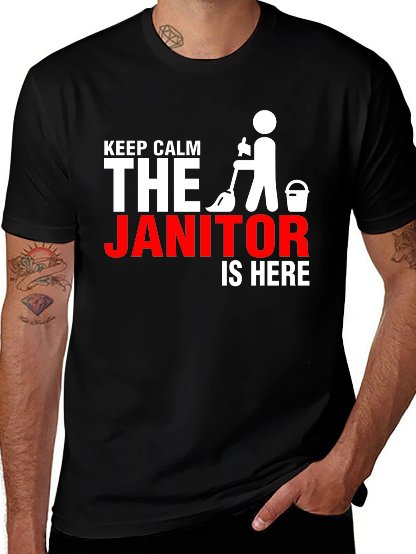 Keep Calm Janitor T-Shirt - Novelty Cleaning Crew Apparel