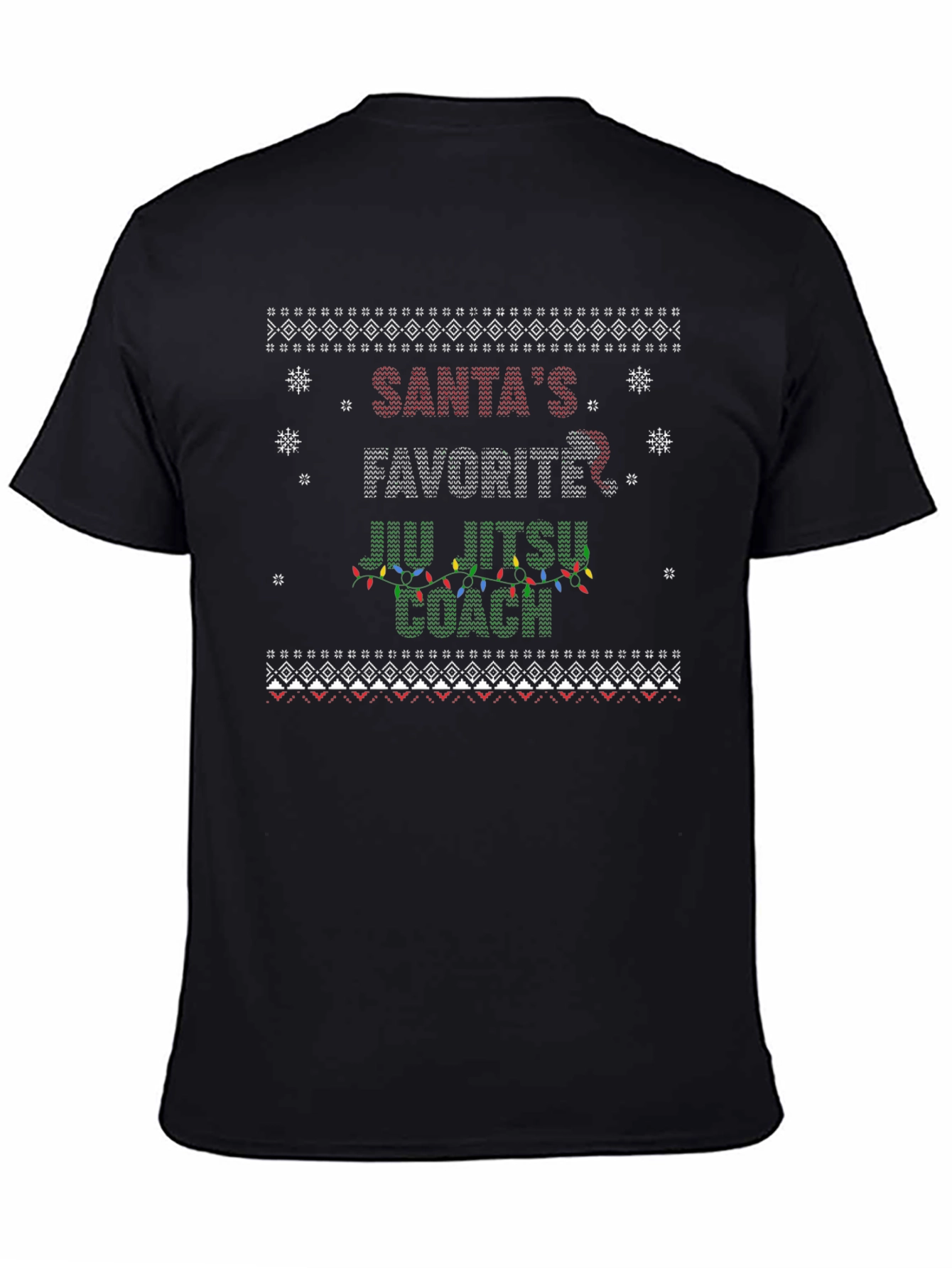 Santas Favorite Jiu Jitsu Coach Ugly Christmas Sweater T-Shirt