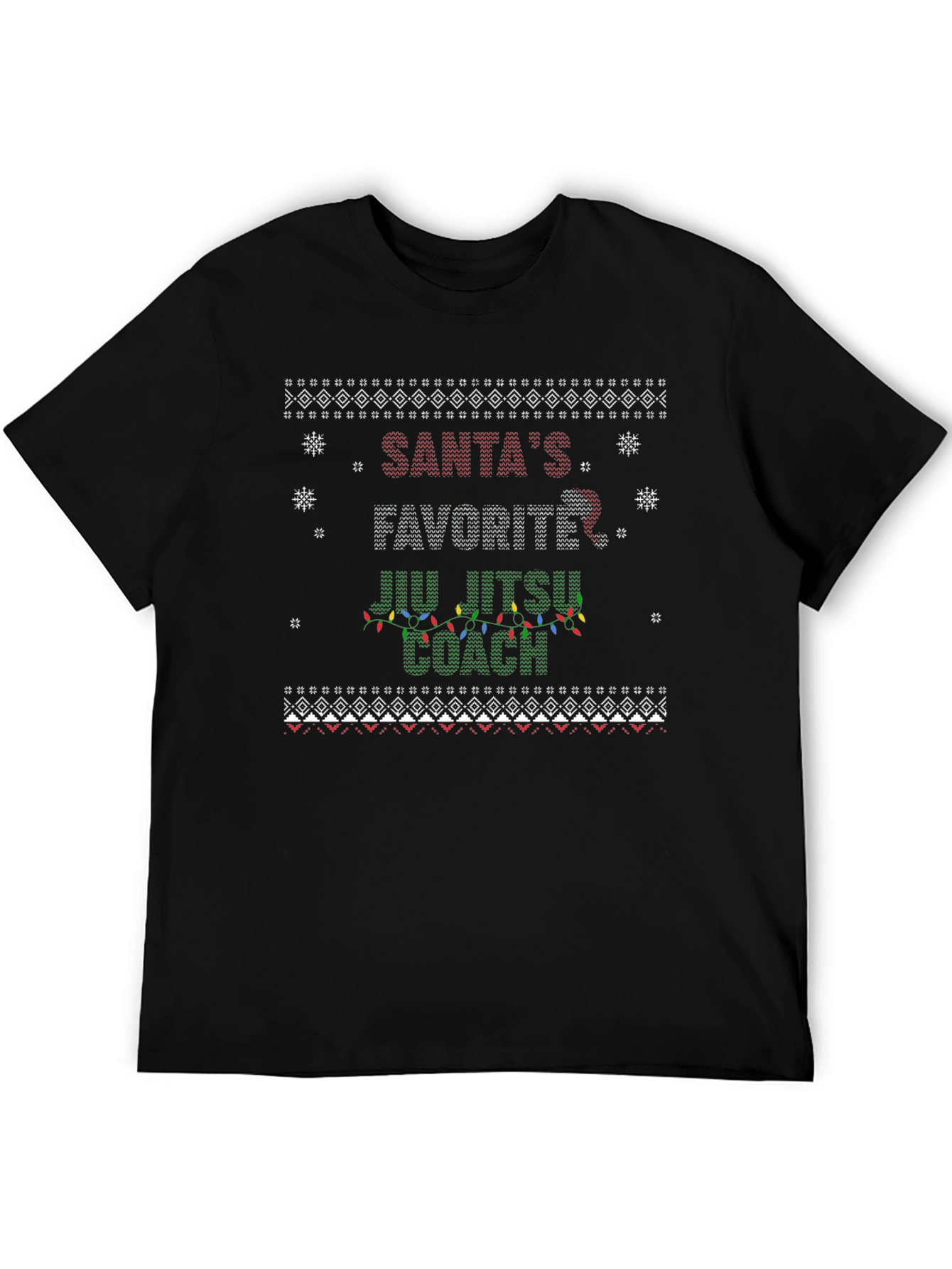 Santas Favorite Jiu Jitsu Coach Ugly Christmas Sweater T-Shirt