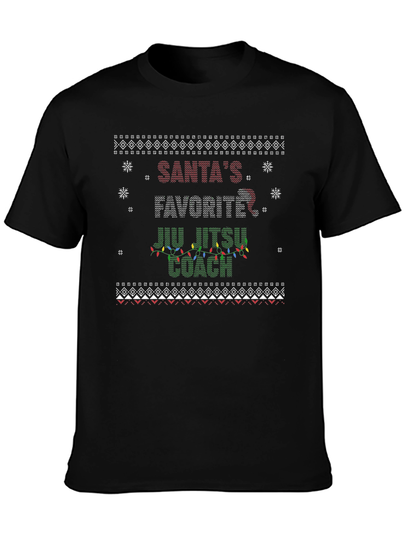 Santas Favorite Jiu Jitsu Coach Ugly Christmas Sweater T-Shirt