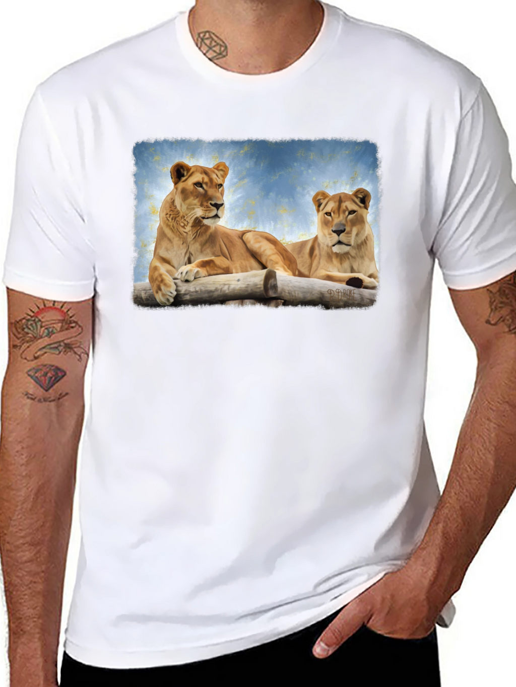 Lioness Graphic Print Black T-Shirt