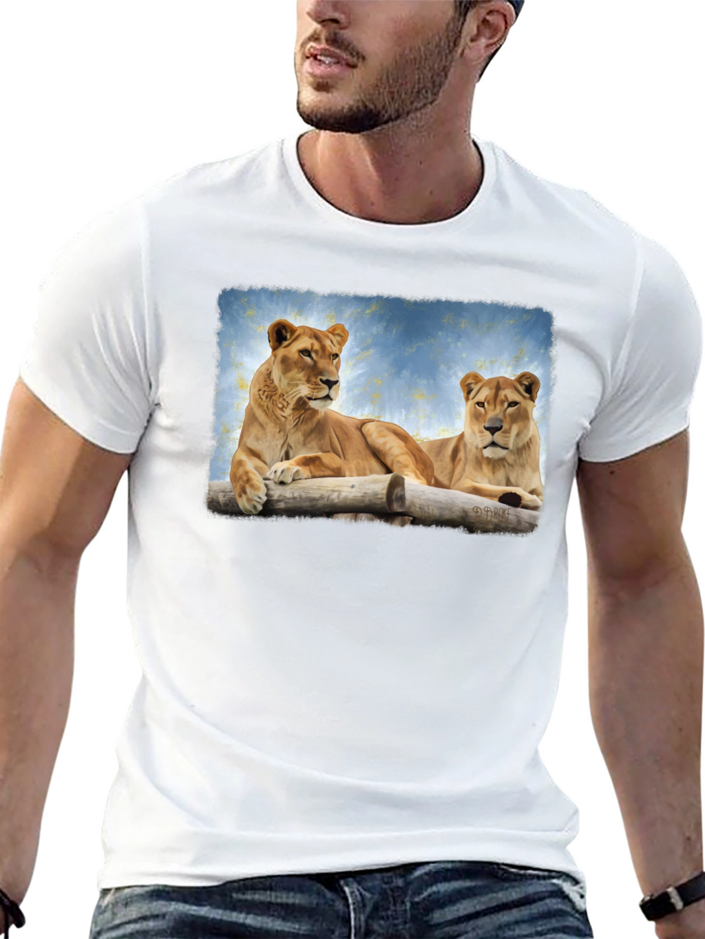 Lioness Graphic Print Black T-Shirt