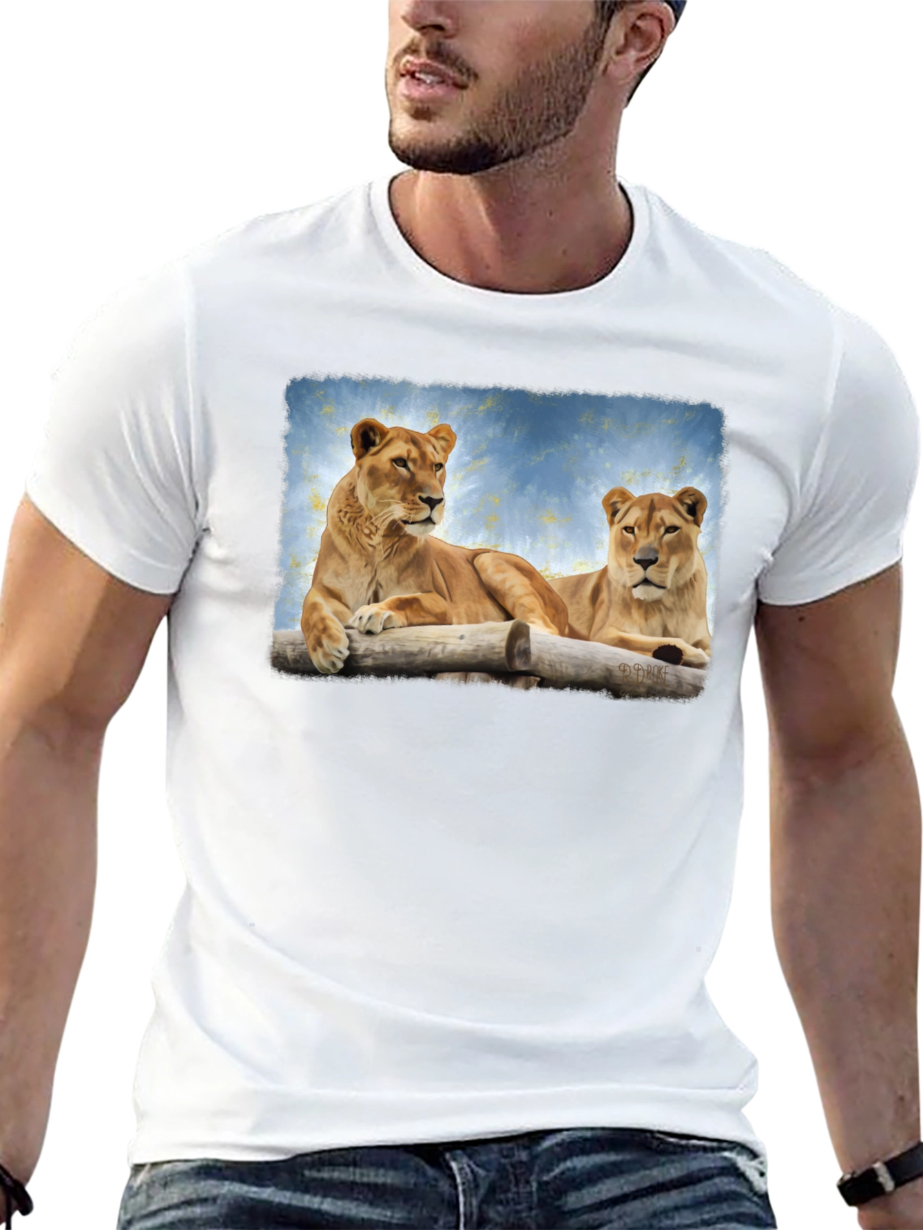 Lioness Graphic Print Black T-Shirt