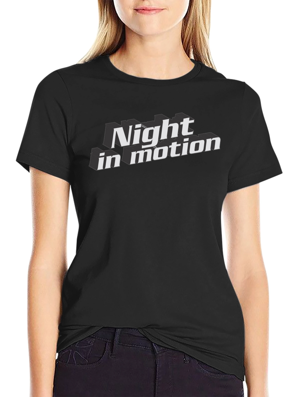 Night In Motion Graphic Tee - Bold Black T-Shirt
