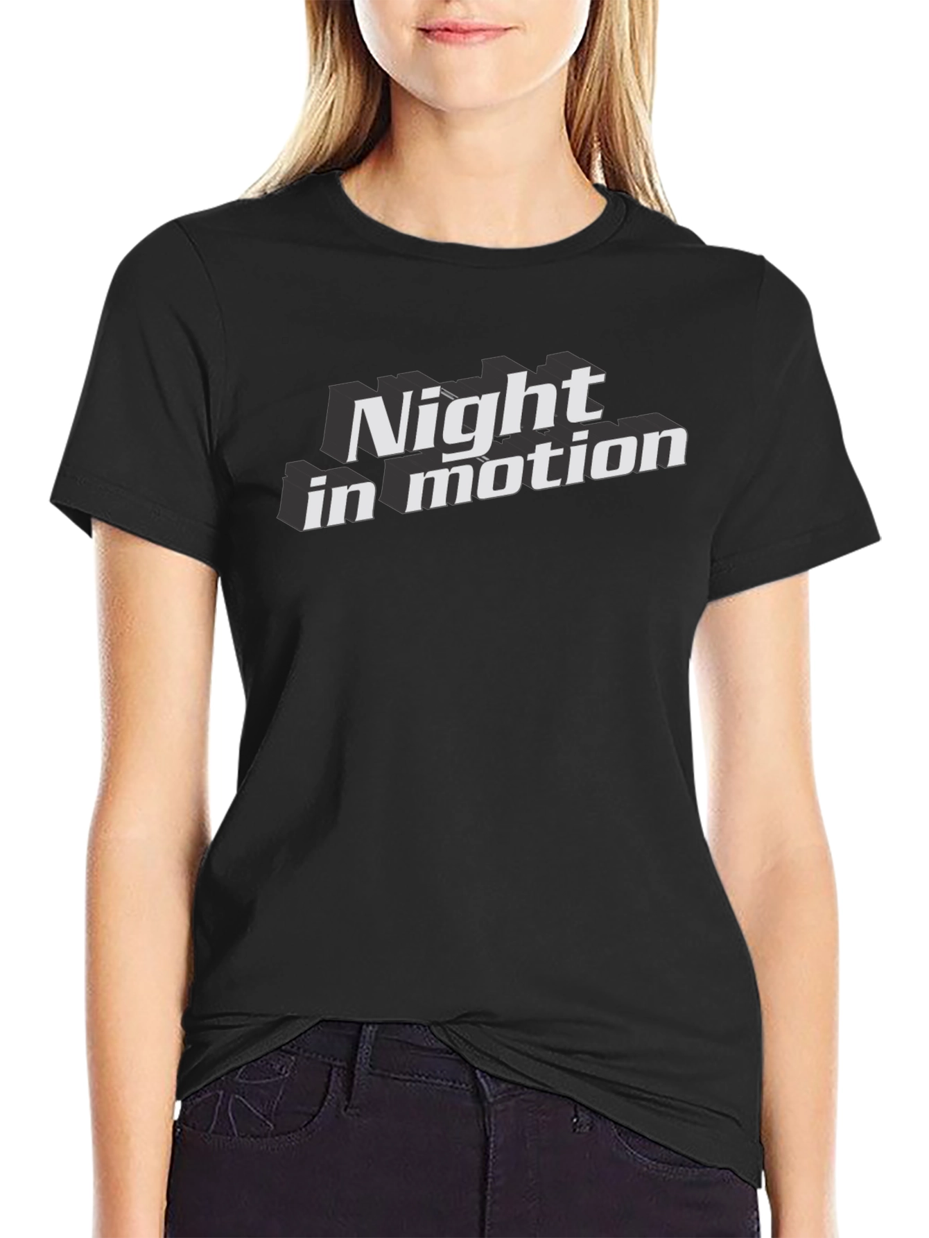 Night In Motion Graphic Tee - Bold Black T-Shirt