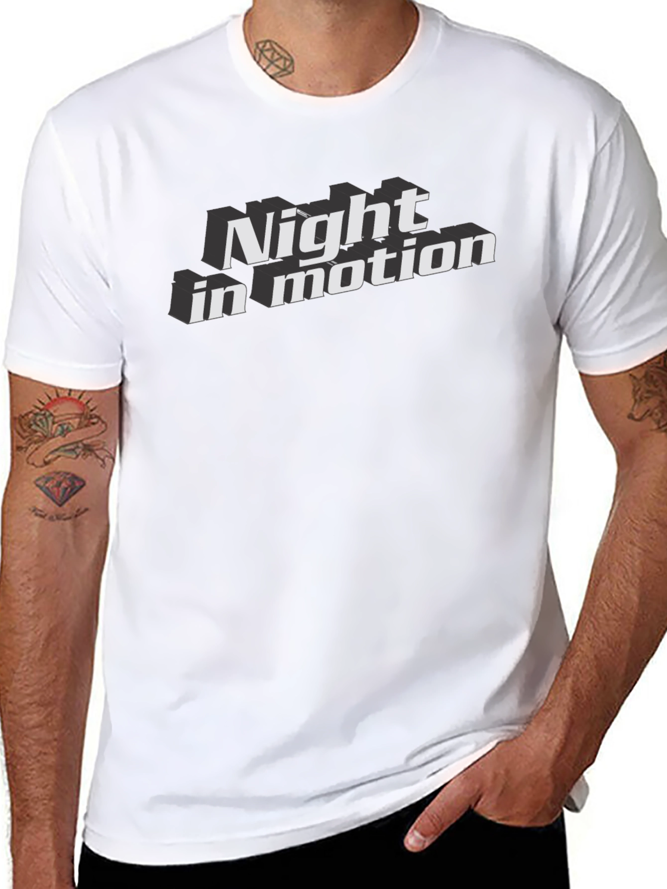 Night In Motion Graphic Tee - Bold Black T-Shirt