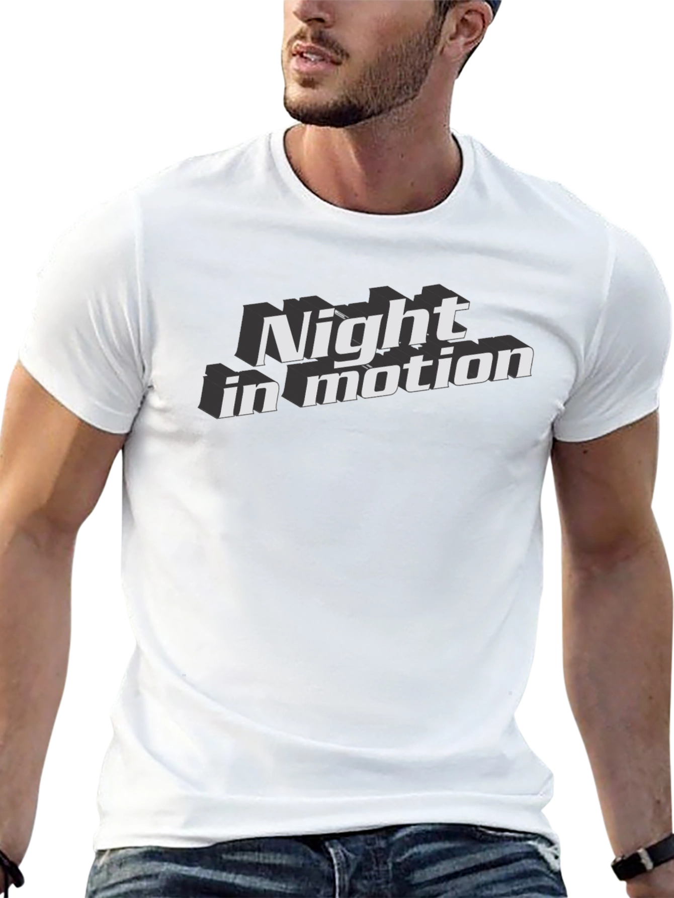 Night In Motion Graphic Tee - Bold Black T-Shirt