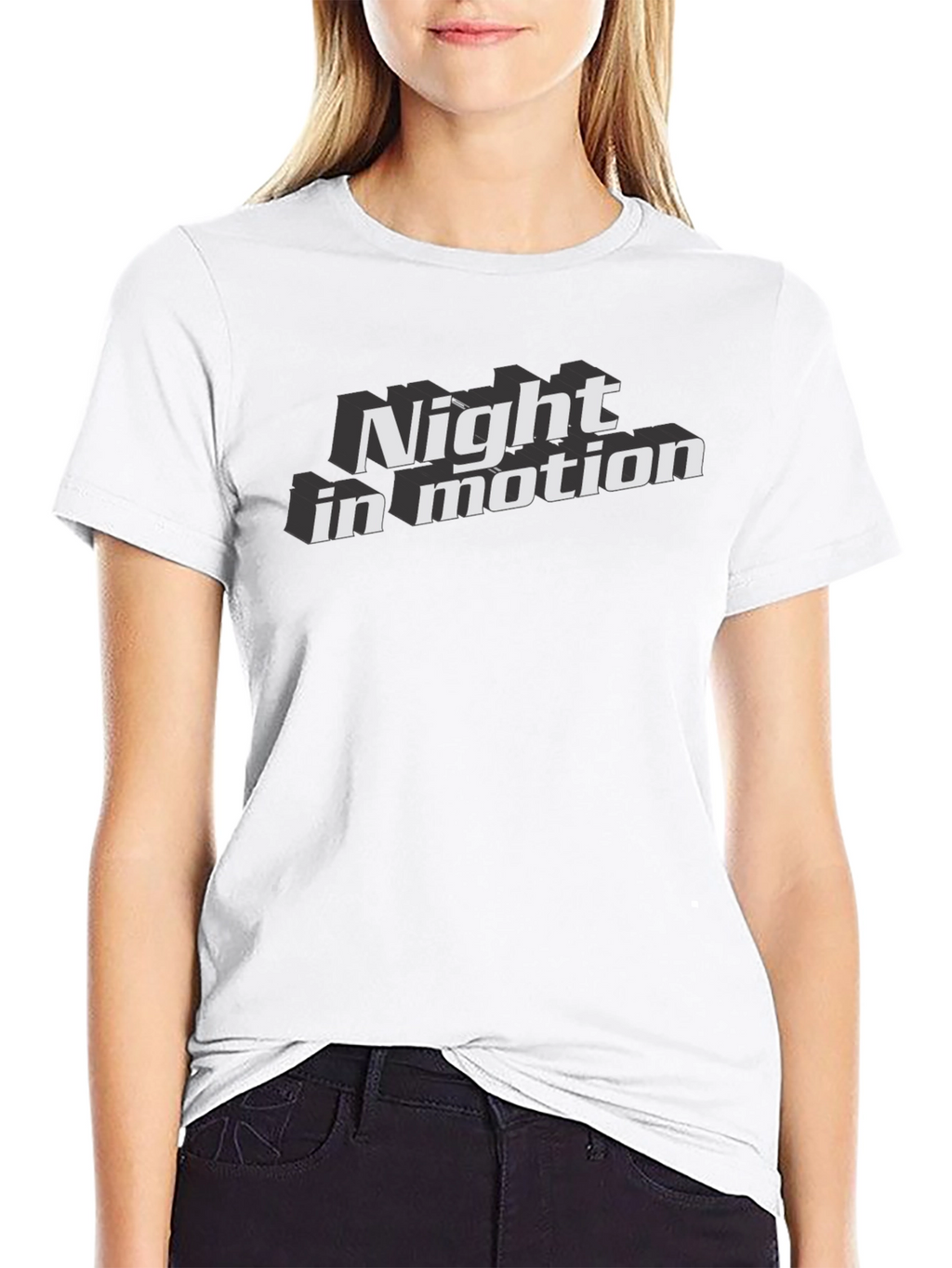 Night In Motion Graphic Tee - Bold Black T-Shirt