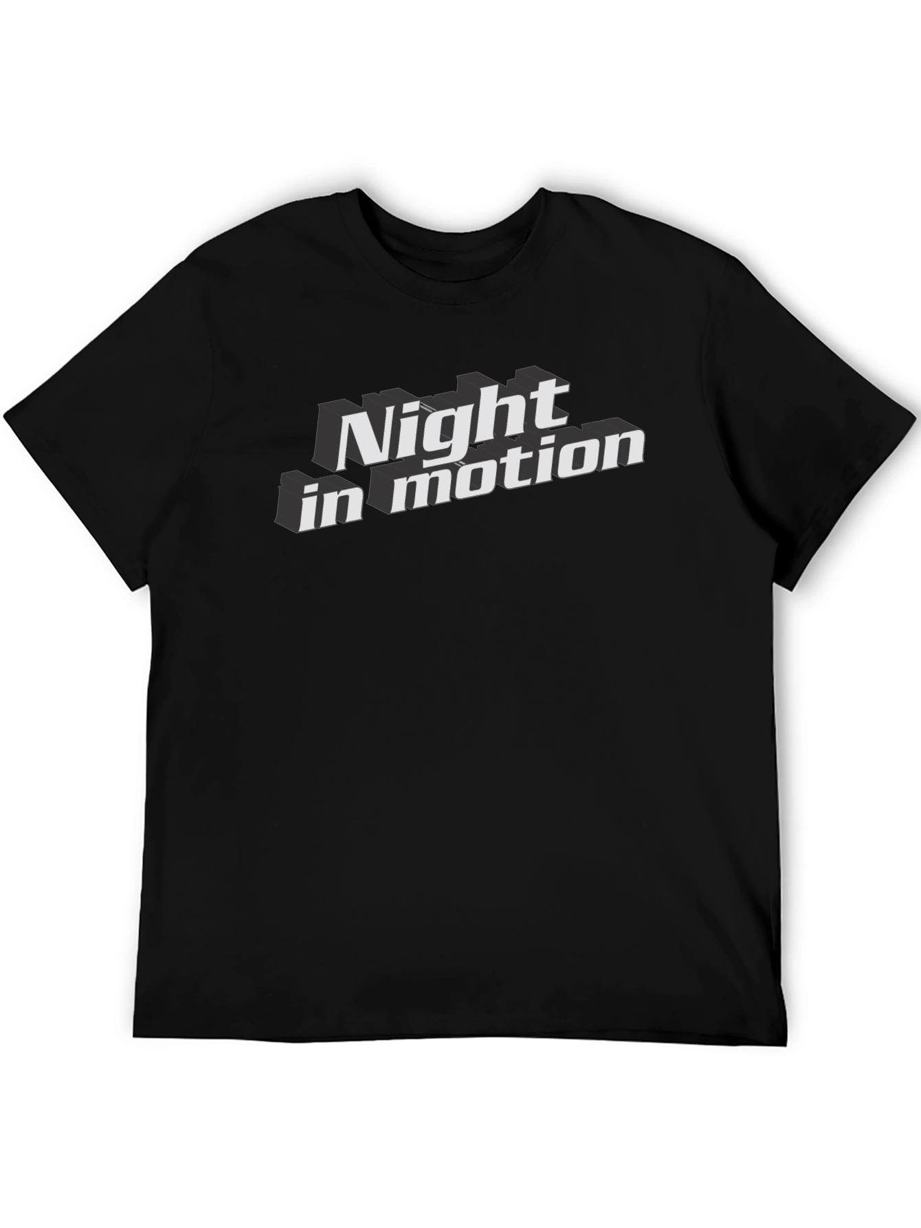 Night In Motion Graphic Tee - Bold Black T-Shirt