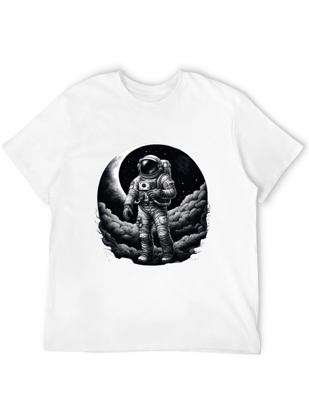Astronaut Moon Graphic Black T-Shirt