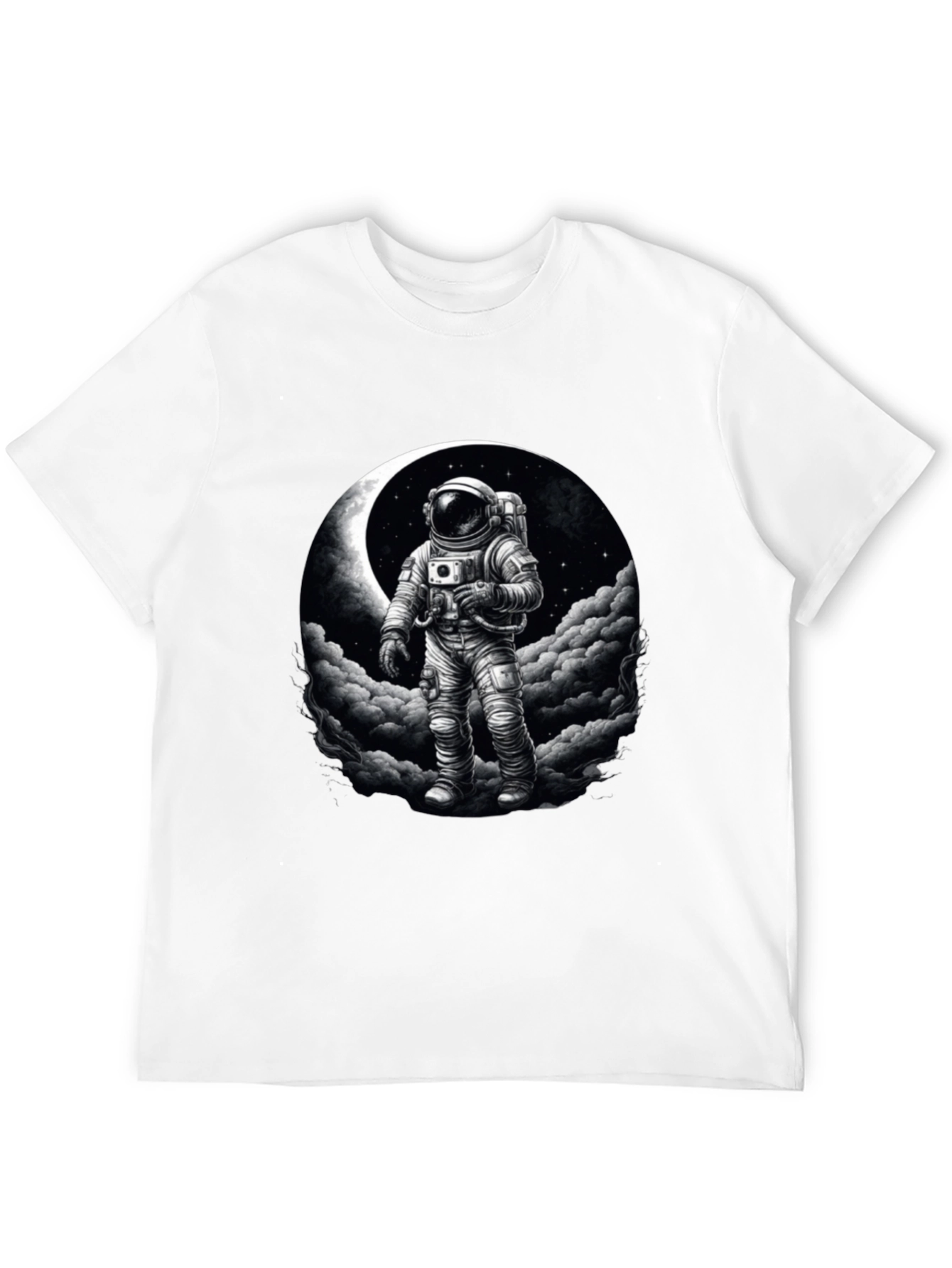 Astronaut Moon Graphic Black T-Shirt