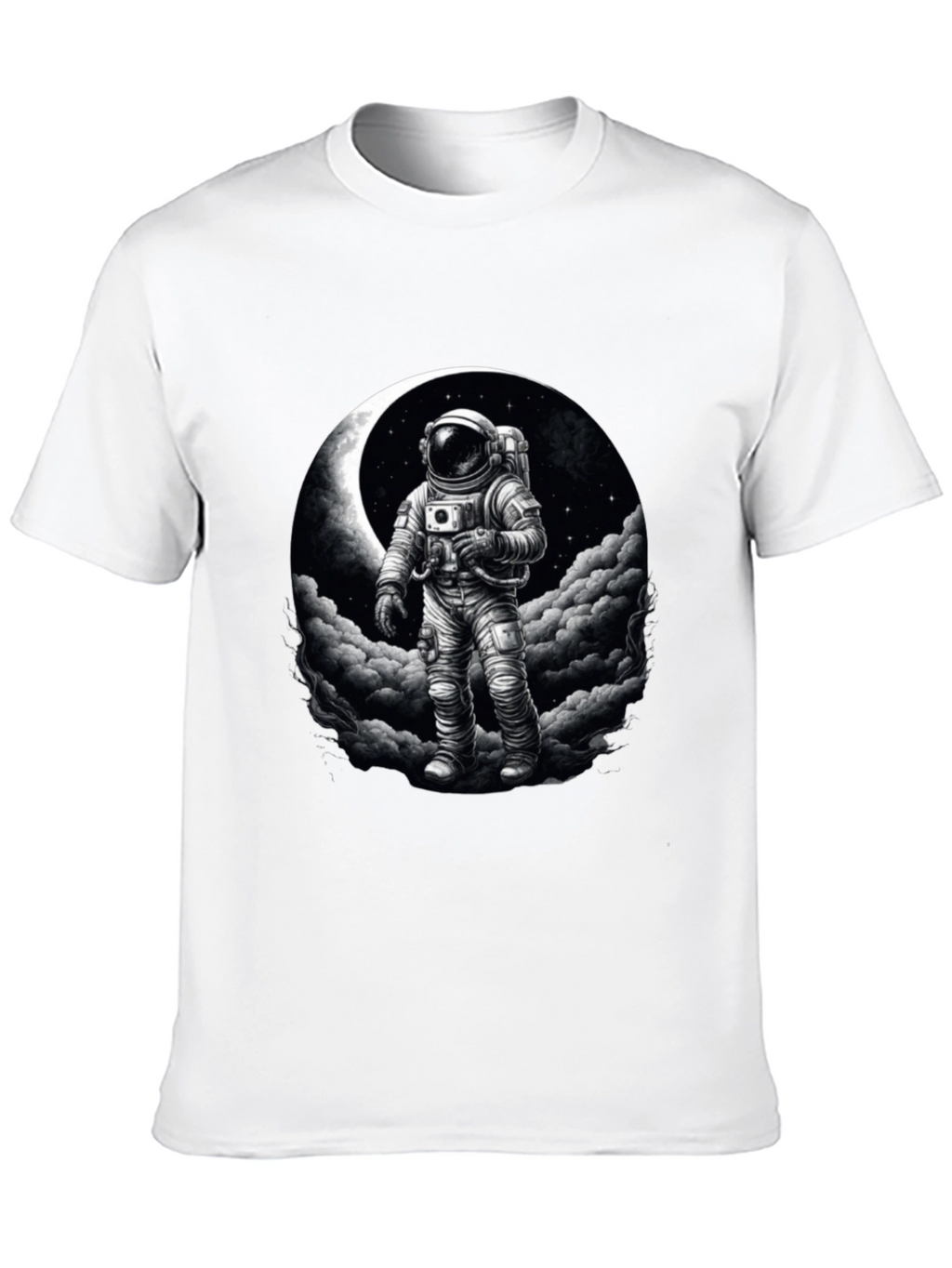 Astronaut Moon Graphic Black T-Shirt