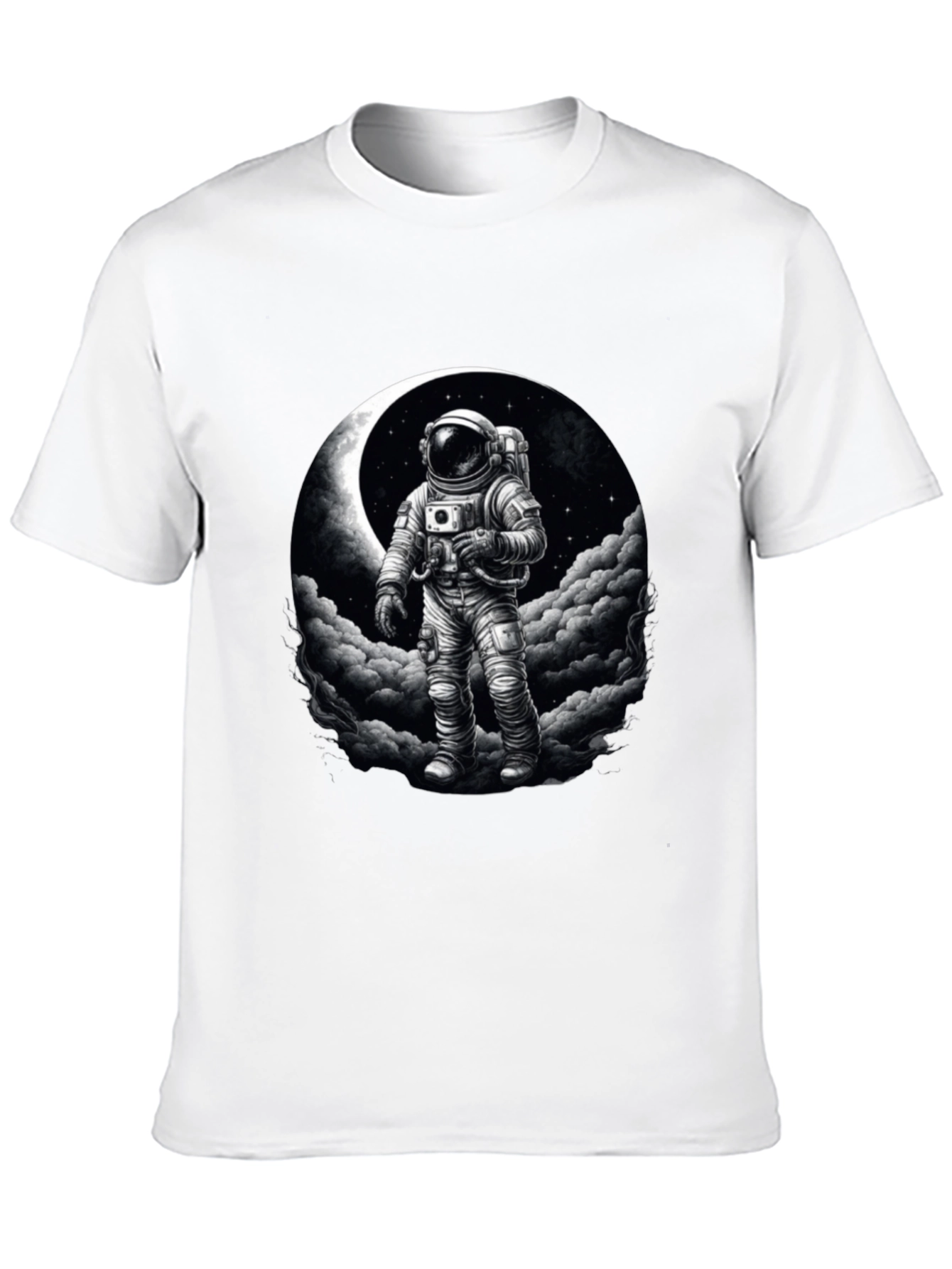 Astronaut Moon Graphic Black T-Shirt
