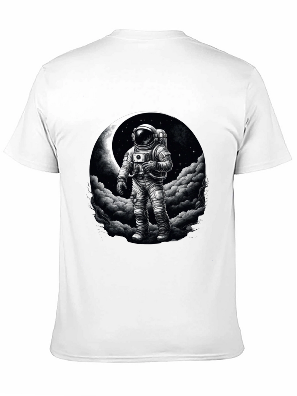 Astronaut Moon Graphic Black T-Shirt