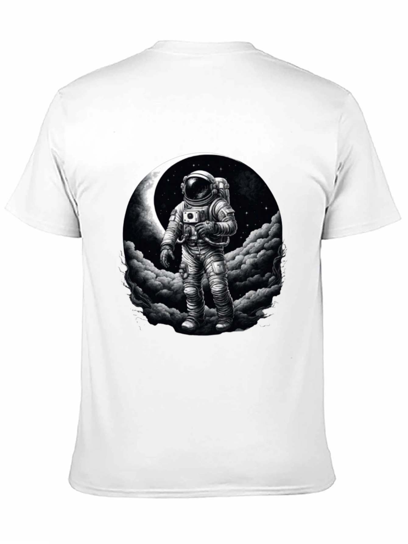 Astronaut Moon Graphic Black T-Shirt