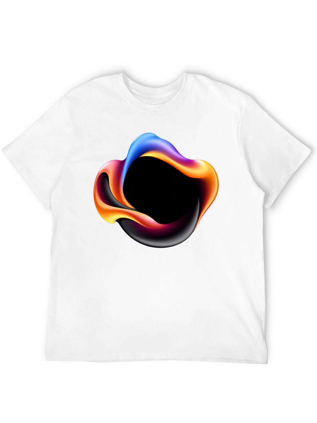 Abstract Swirl Graphic Mens Black T-Shirt