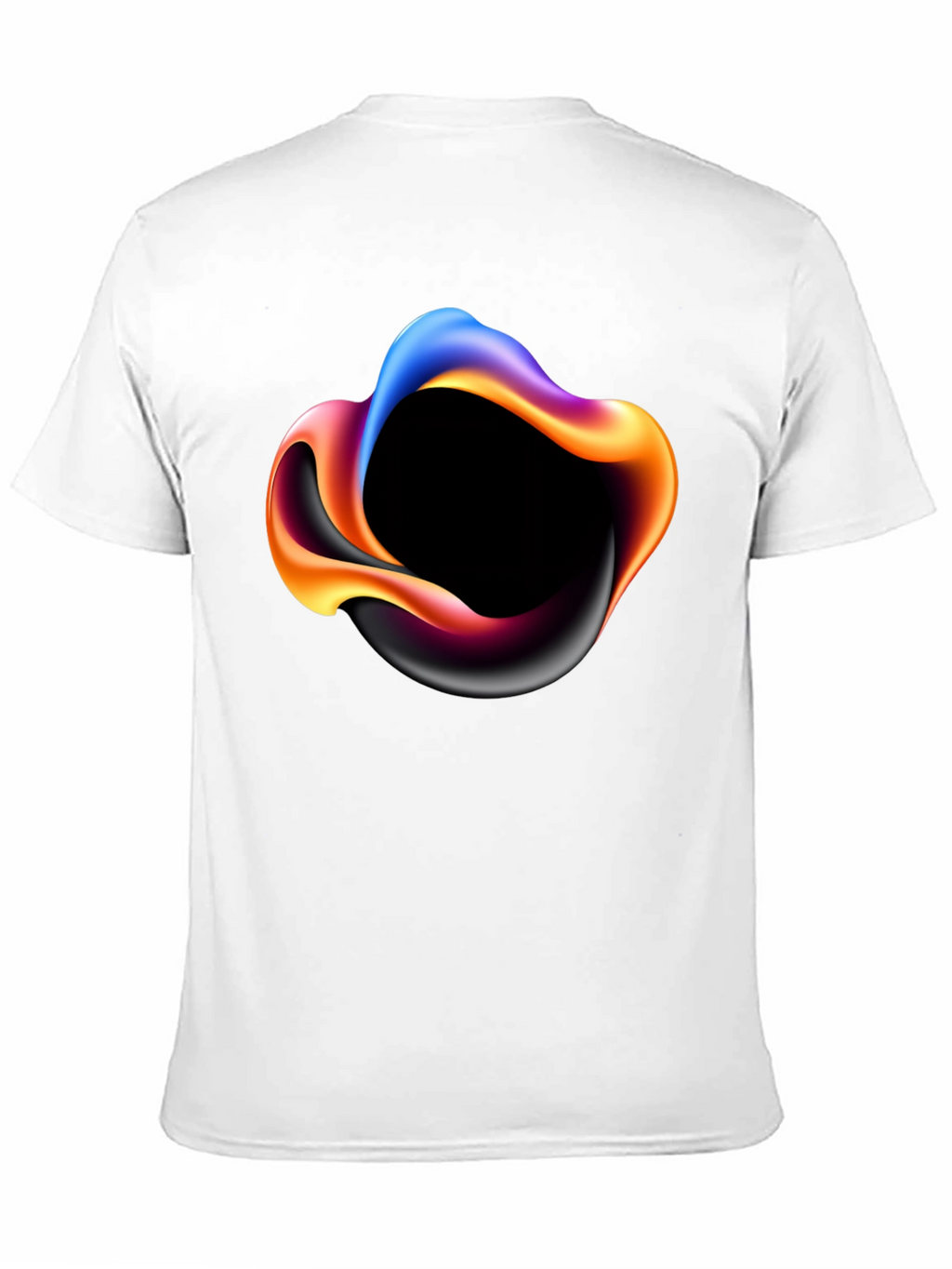 Abstract Swirl Graphic Mens Black T-Shirt