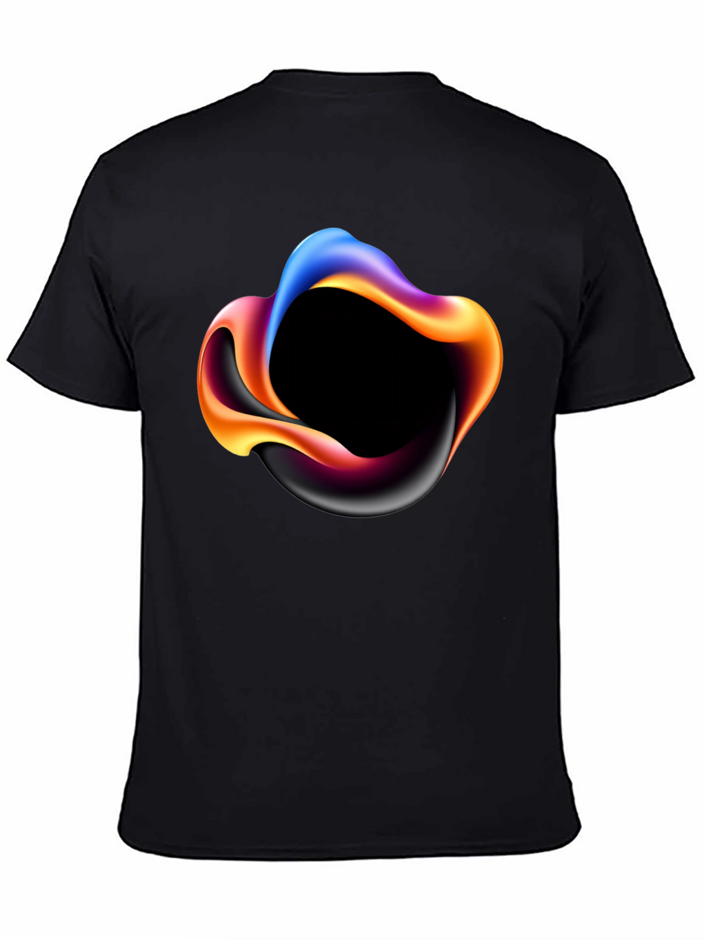 Abstract Swirl Graphic Mens Black T-Shirt