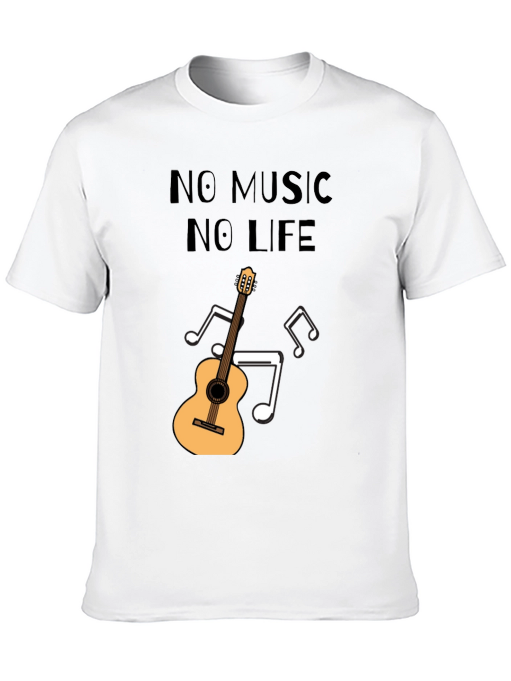 No Music No Life T-Shirt - Guitar Design