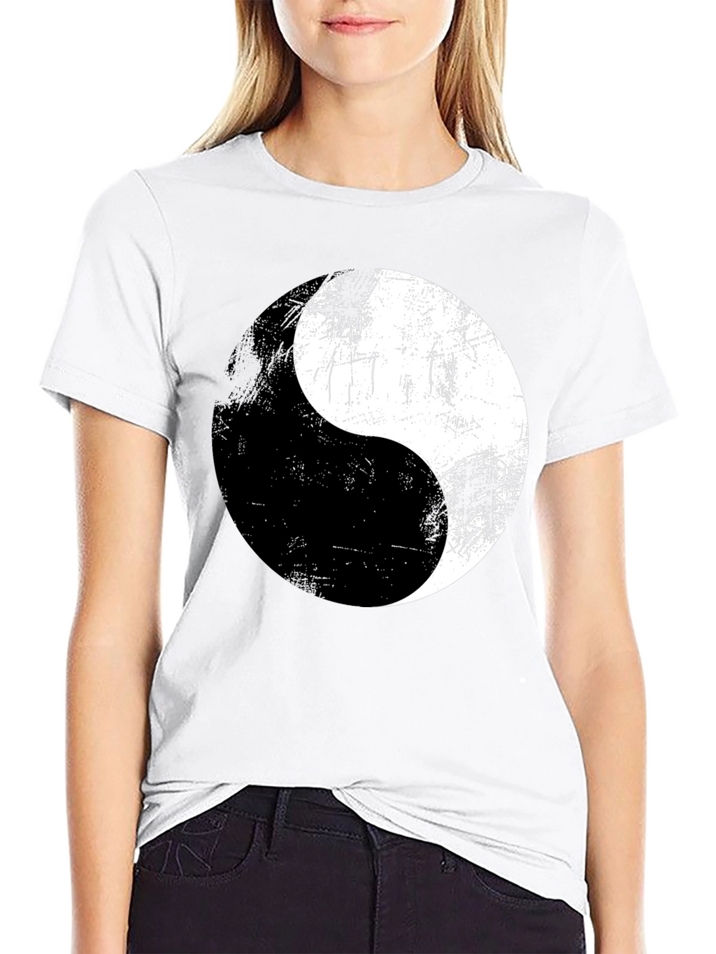 Yin Yang Graphic Print Mens T-Shirt