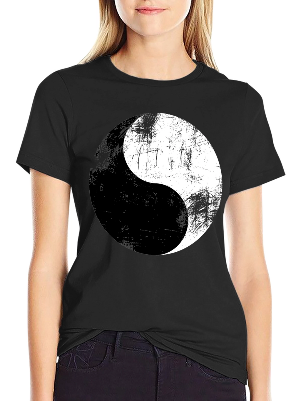 Yin Yang Graphic Print Mens T-Shirt