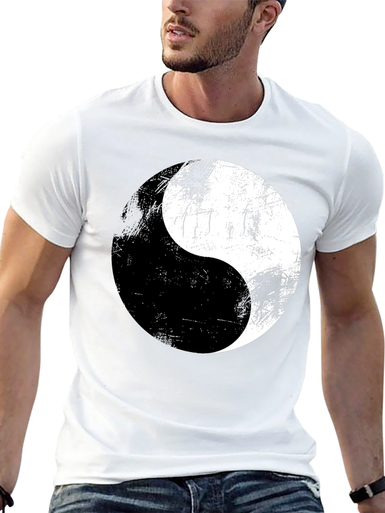 Yin Yang Graphic Print Mens T-Shirt