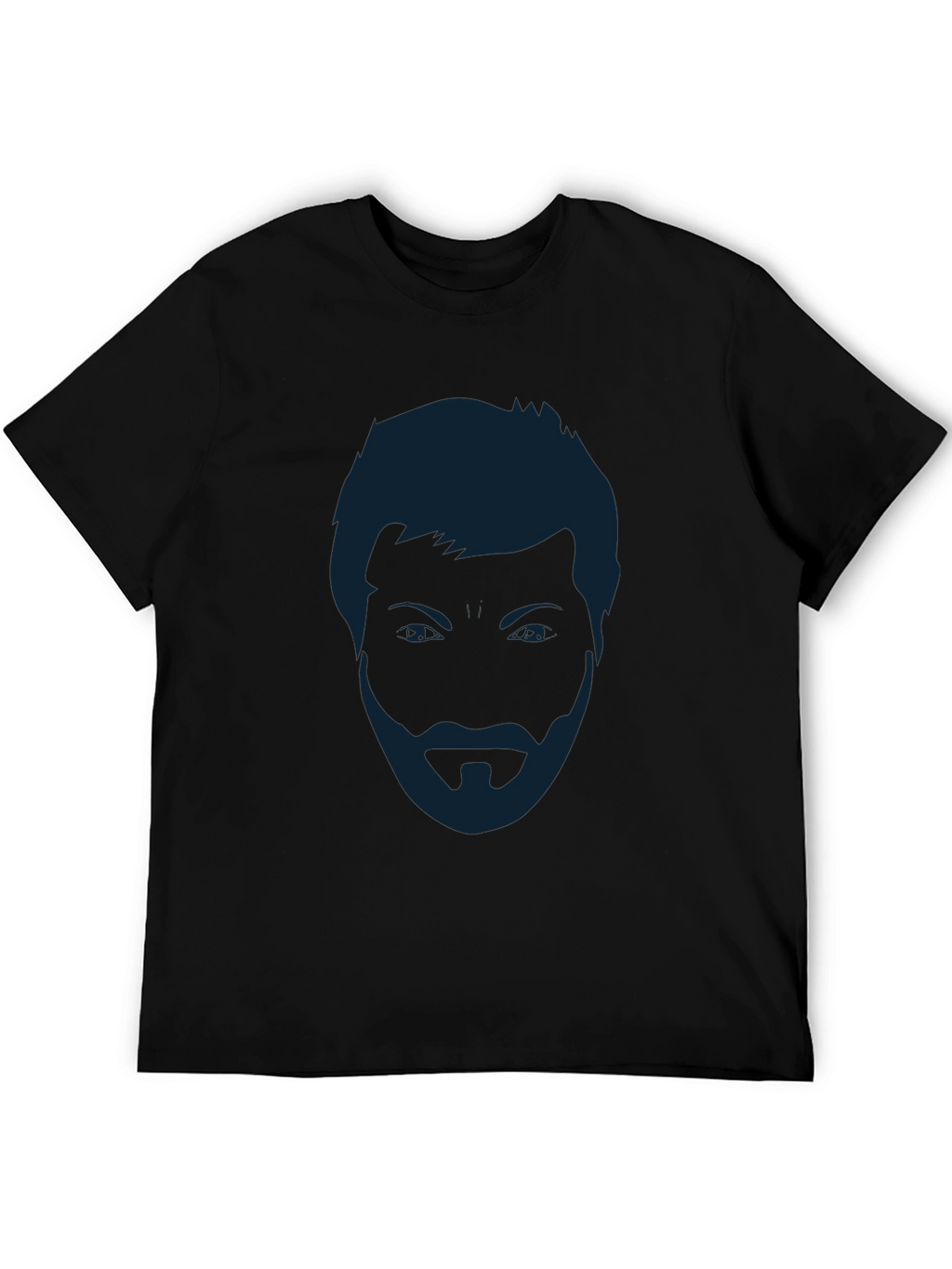 Mens Black T-Shirt - Abstract Face Graphic