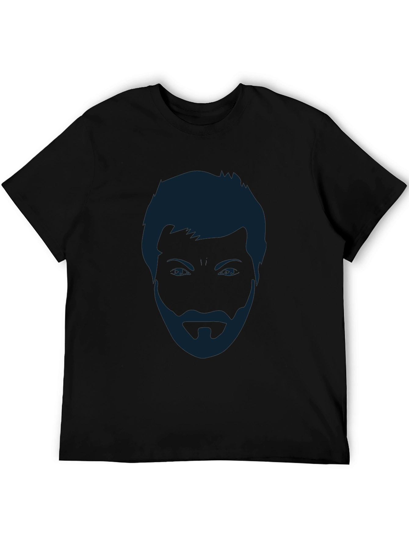 Mens Black T-Shirt - Abstract Face Graphic