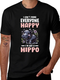 Funny Hippo Graphic T-Shirt