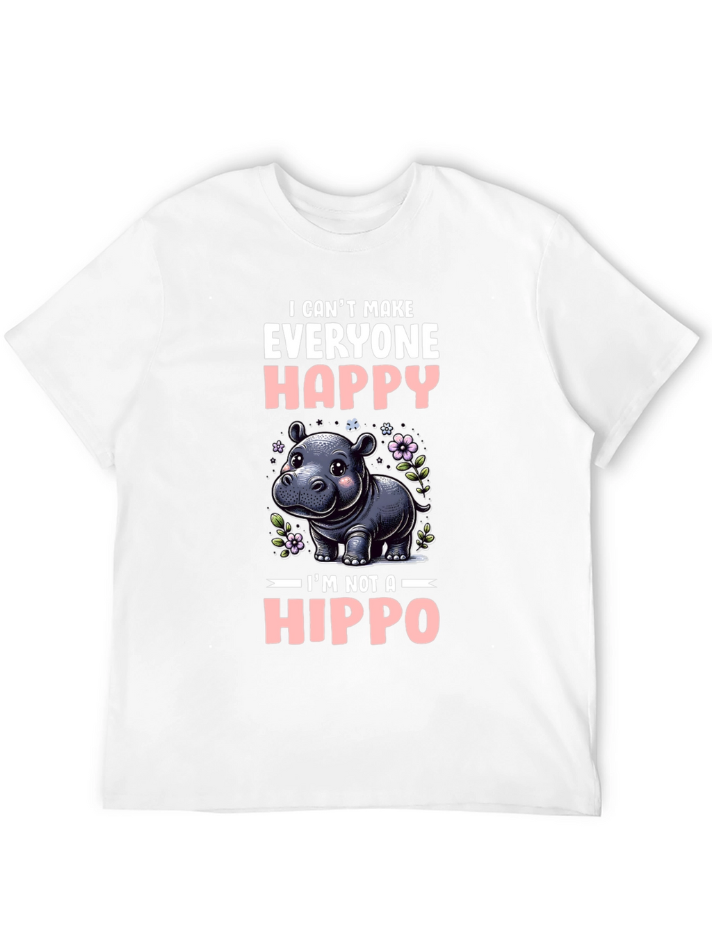 Funny Hippo Graphic T-Shirt