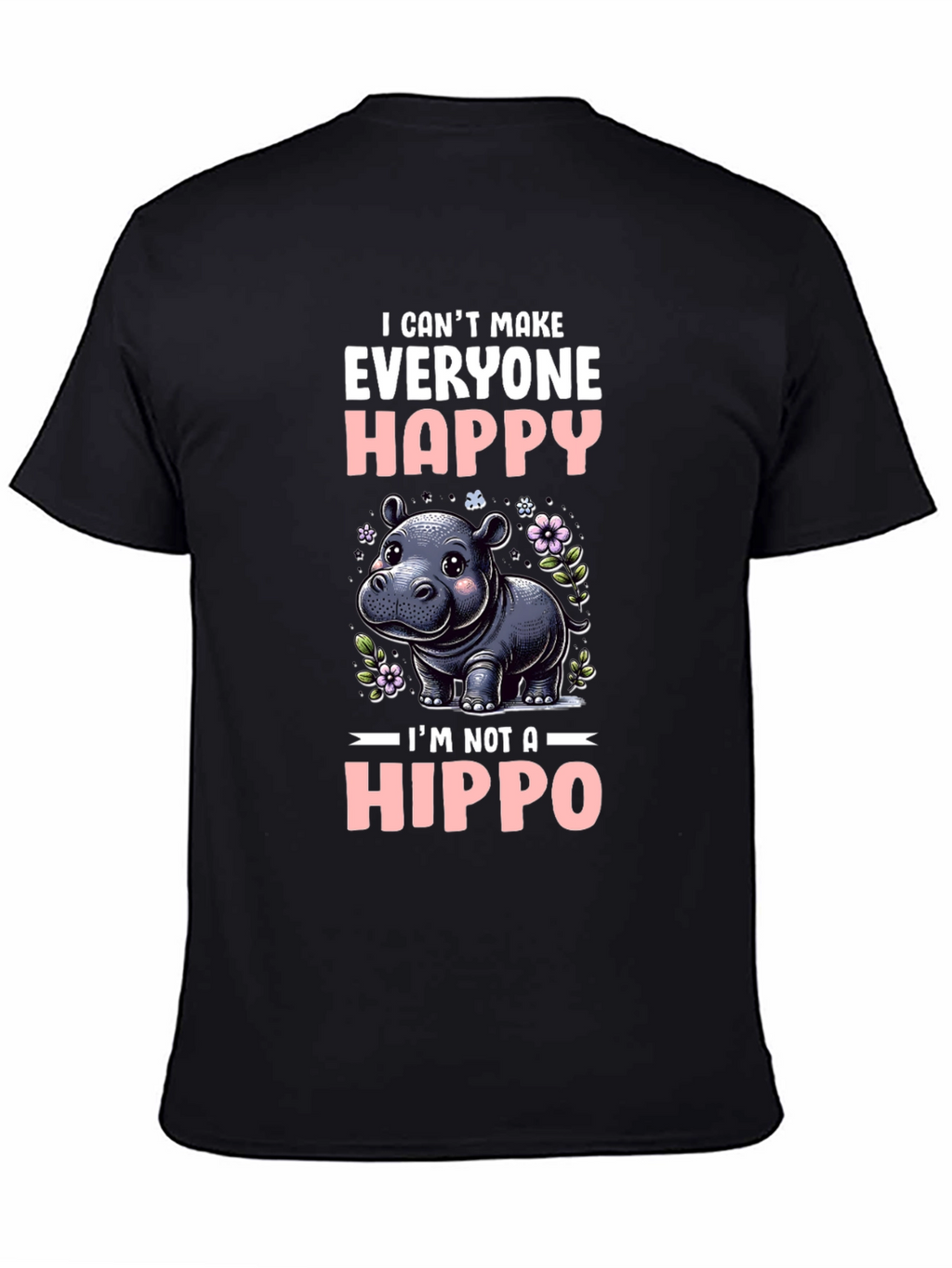 Funny Hippo Graphic T-Shirt