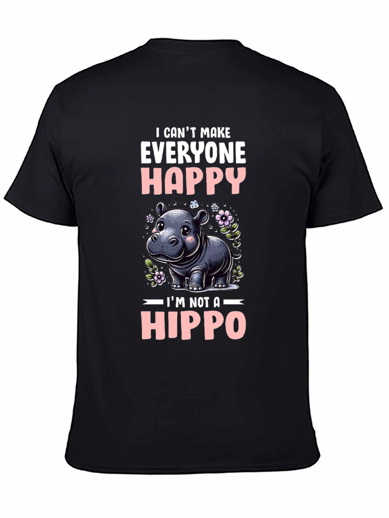 Funny Hippo Graphic T-Shirt